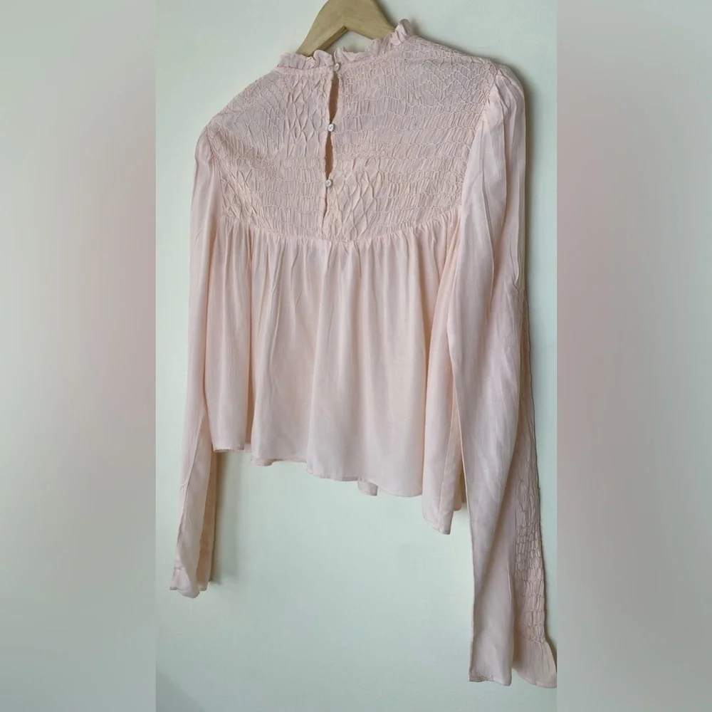 Free People Smocked In Time Top - Light Peach​​​​​​​​